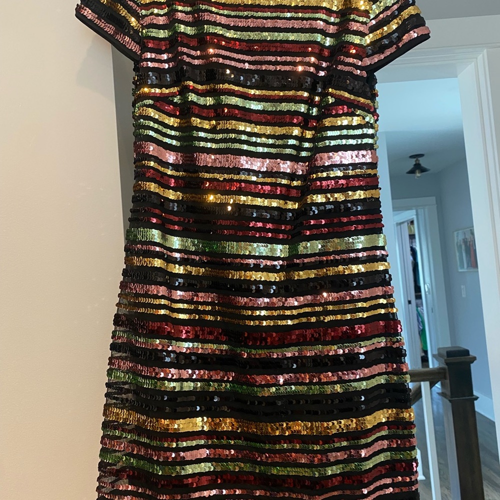 Vince Camuto Black and Multicolor Sequin Dress